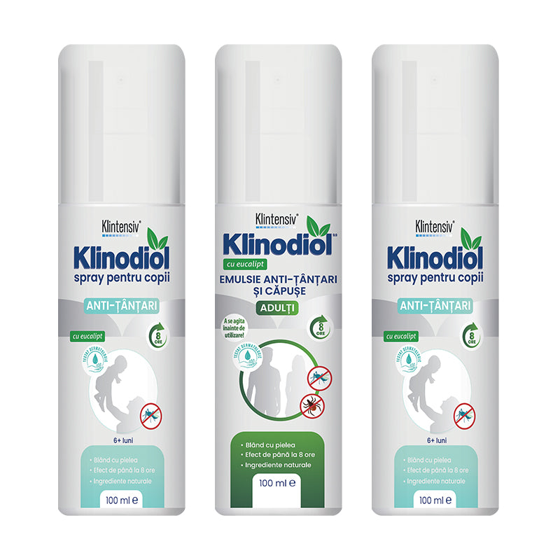 Pachet Klinodiol, emulsie anti-tânțari și căpuse și spray anti-țânțari