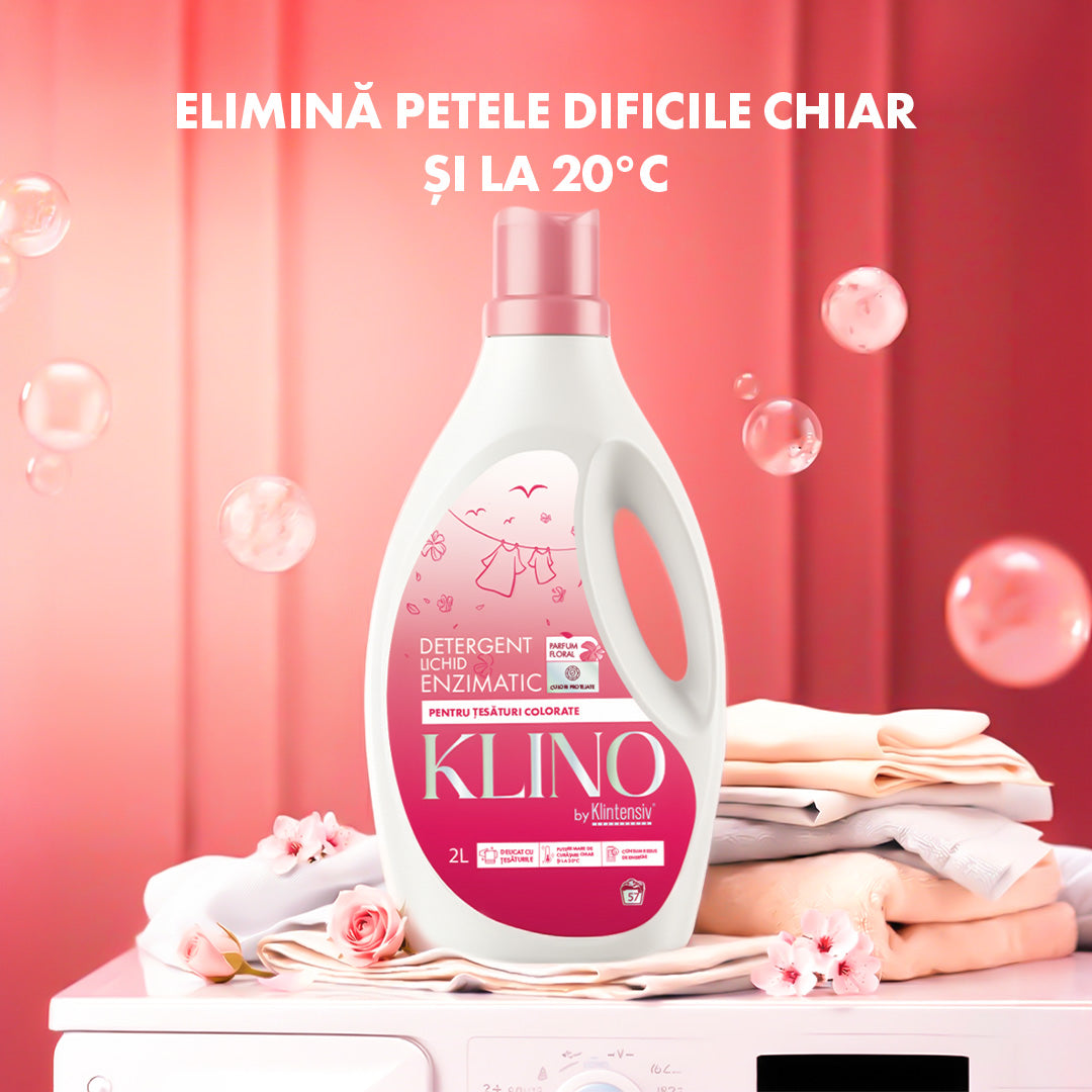 KLINO Detergent rufe, lichid enzimatic pentru țesături colorate