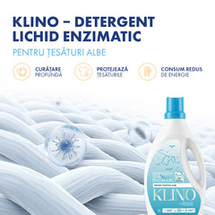 KLINO Detergent rufe, lichid enzimatic pentru țesături albe