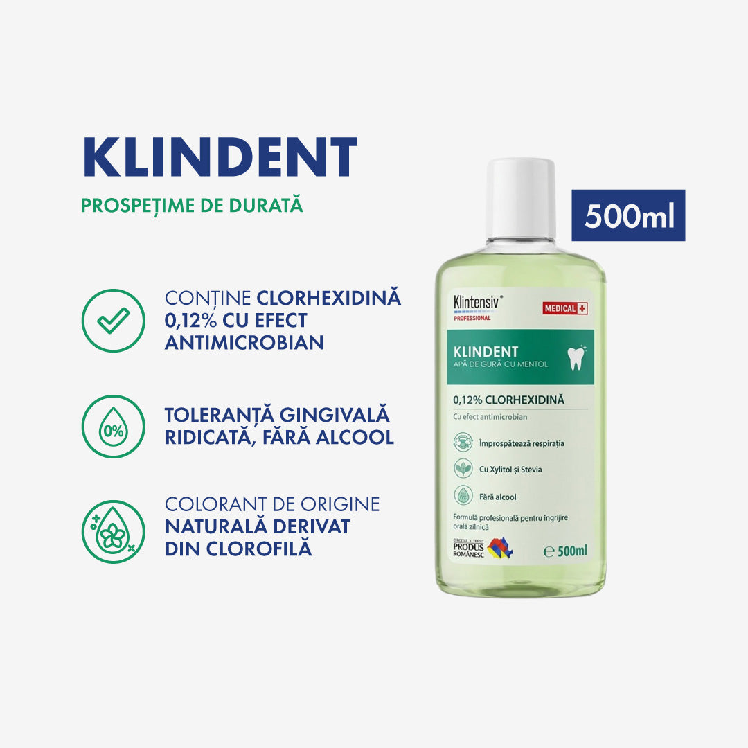 KLINDENT Apă de gură profesională cu Clorhexidină 0,12%