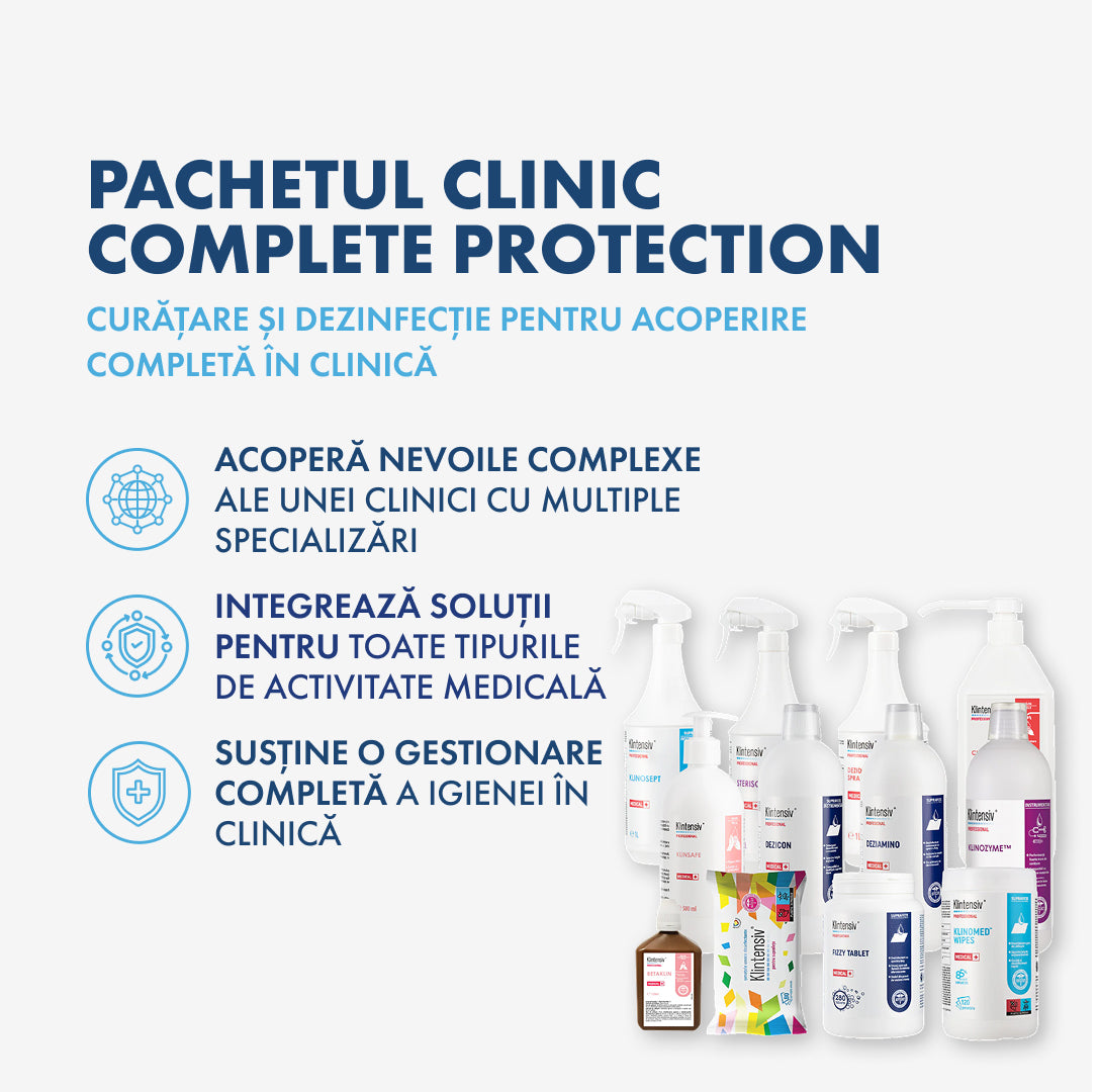 PACHETUL CLINIC COMPLETE PROTECTION - curățare și dezinfectare pentru clinicile medicale