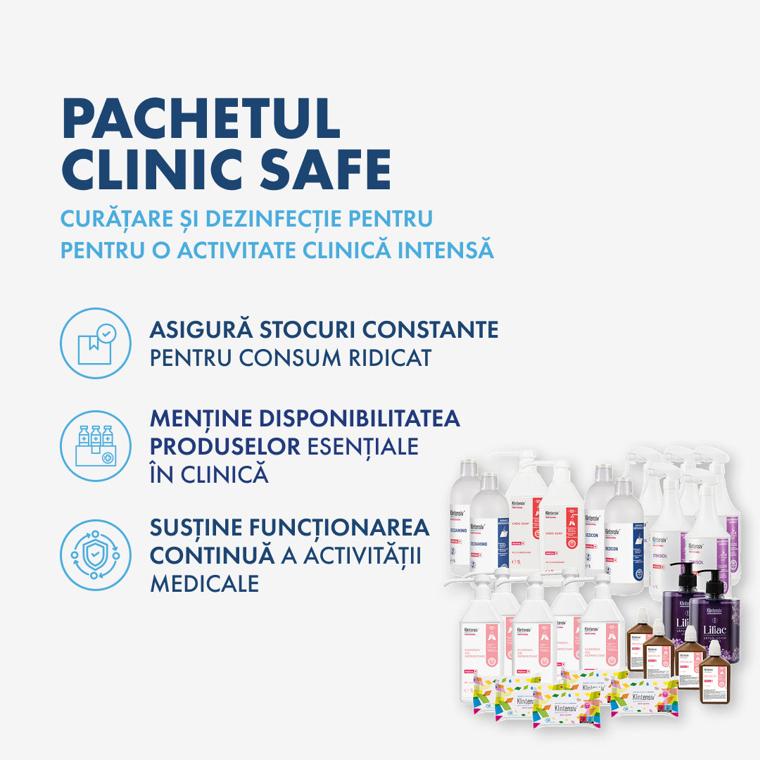 PACHETUL CLINIC SAFE - Dezinfecție și curățenie pentru clinicile medicale