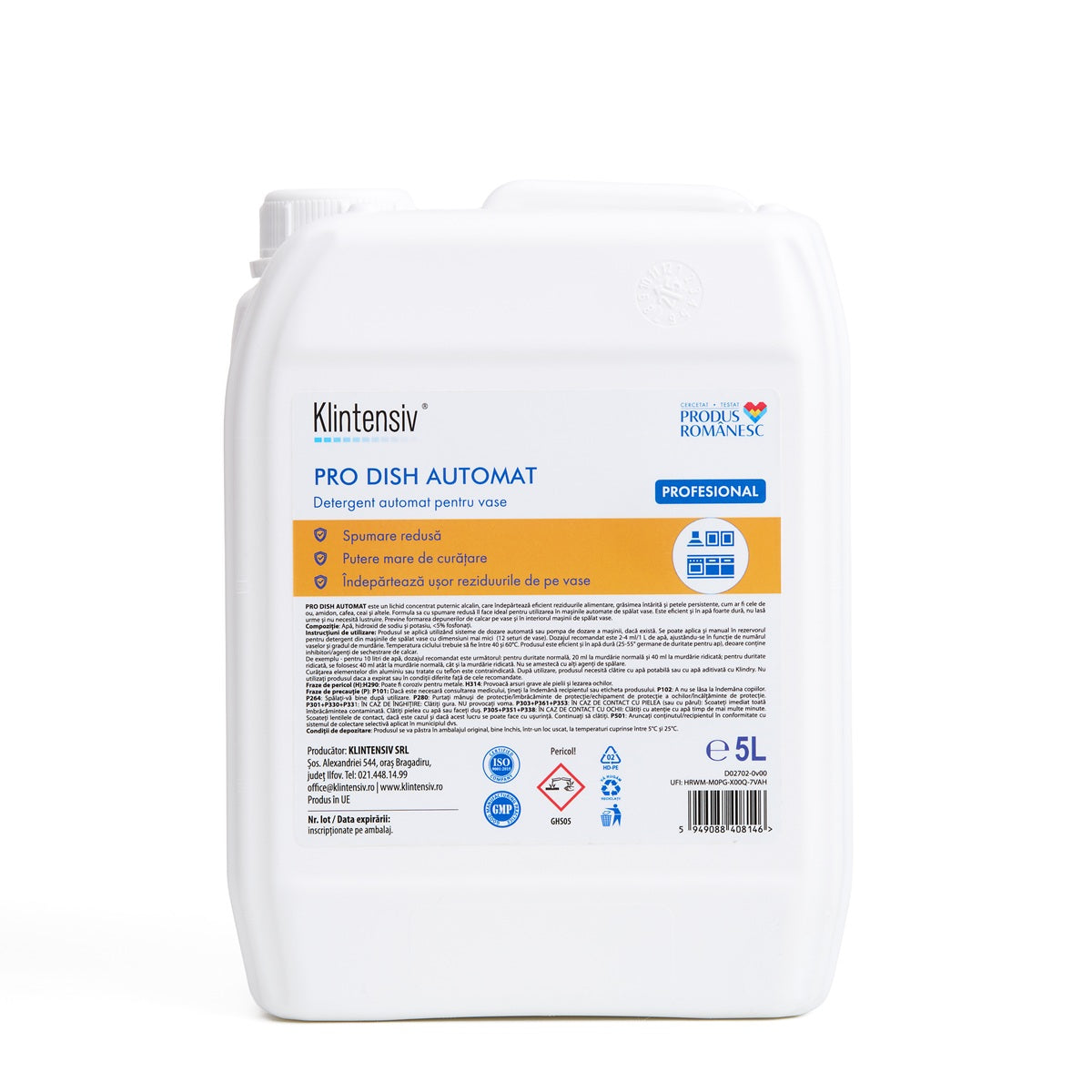 Klintensiv® PRO DISH Detergent Profesional de Vase pentru Mașini Automate