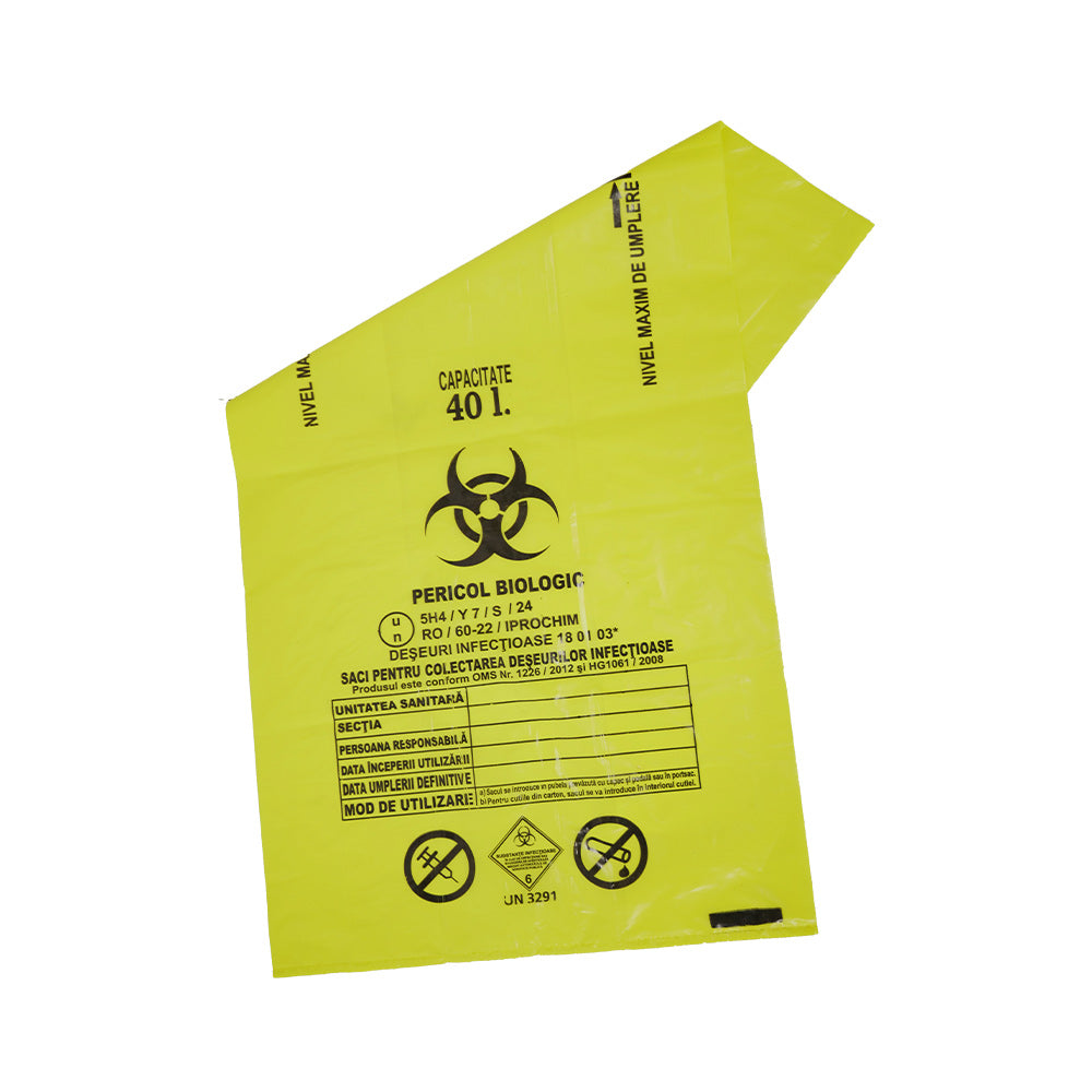 Saci Galbeni Biohazard pentru Deșeuri Infecțioase