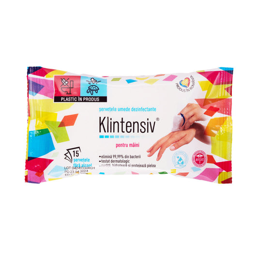 Klintensiv® servetele dezinfectante maini