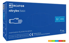 Mănuși nitril Nitrylex Basic albastre, cutie 100 buc
