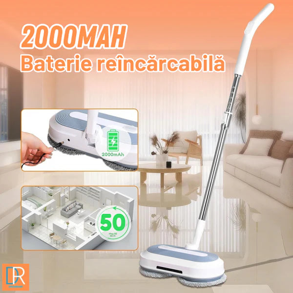 Mop Electric Rotativ cu Pulverizator si lumina LED