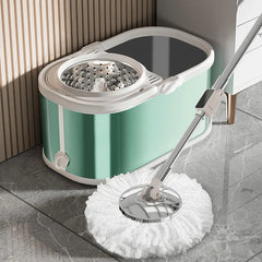 Mop rotativ cu găleată pe roți DreamRamp® din inox antibacterian