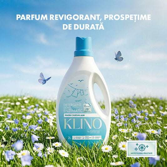 KLINO Detergent rufe, lichid enzimatic pentru țesături albe