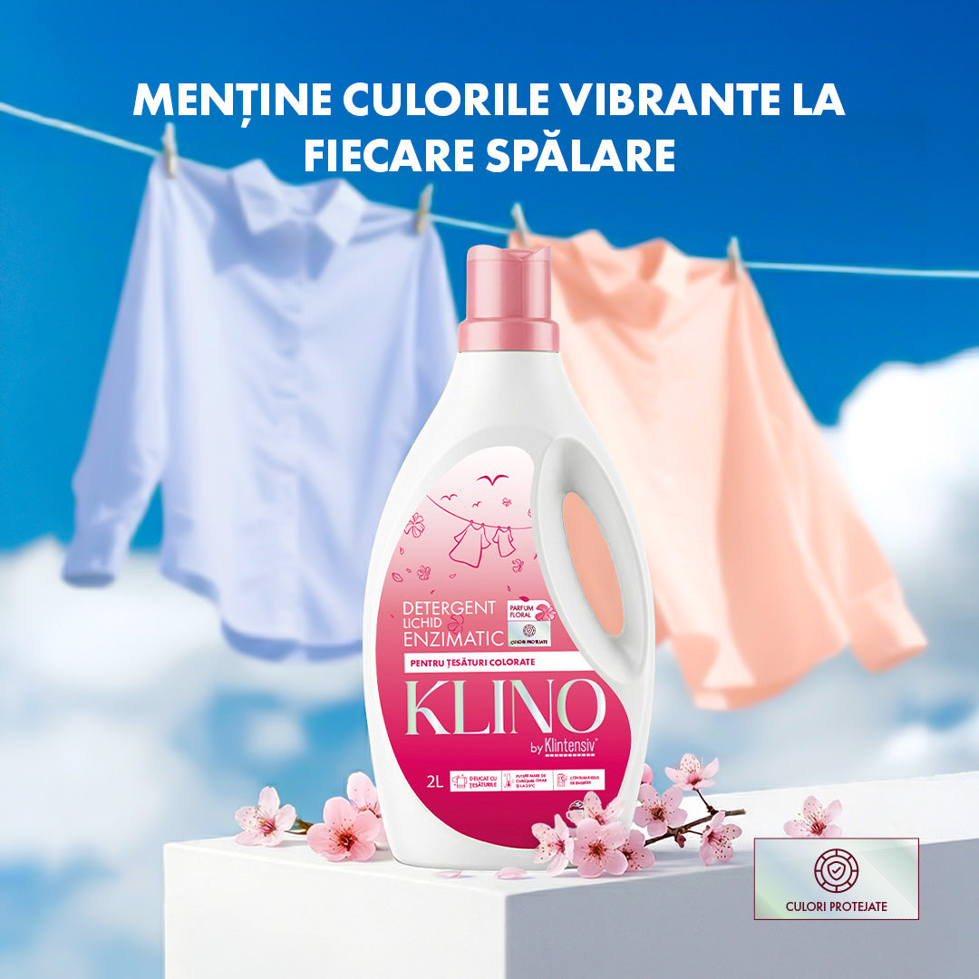 KLINO Detergent rufe, lichid enzimatic pentru țesături colorate