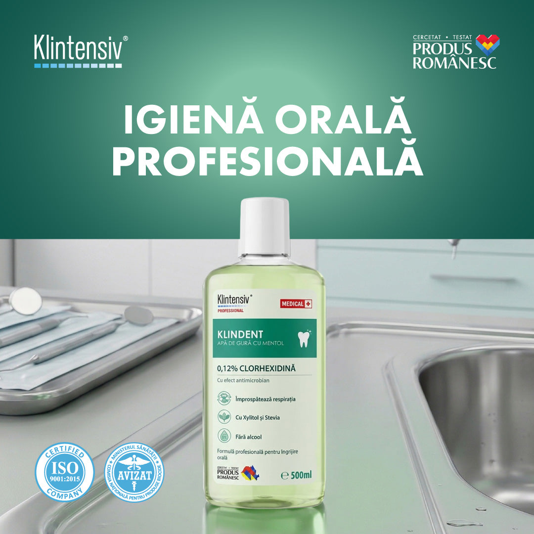 KLINDENT Apă de gură profesională cu Clorhexidină 0,12%
