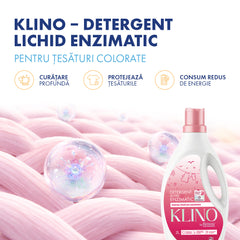 KLINO Detergent rufe, lichid enzimatic pentru țesături colorate