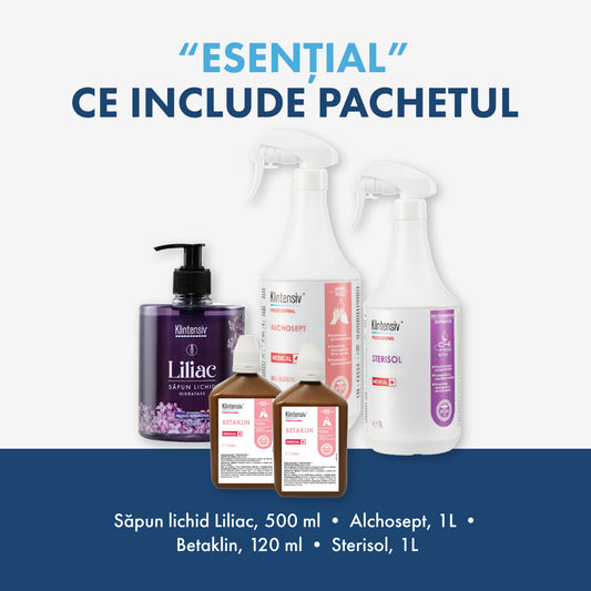 PACHETUL ESENȚIAL - Dezinfecție și curățenie pentru cabinetele medicale