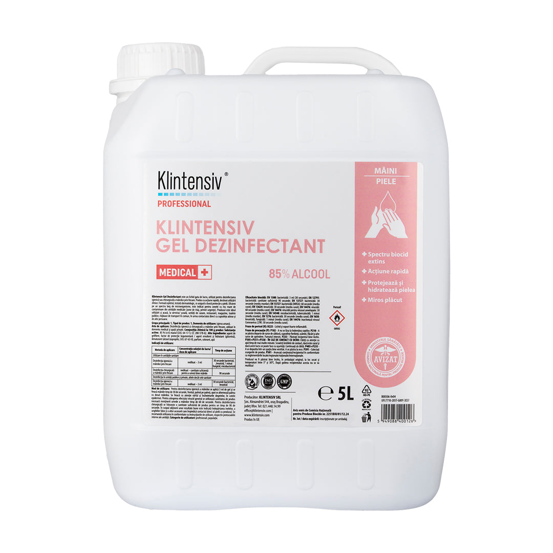 Pachet Promoțional Gel dezinfectant maini Klintensiv 5l + Dozator