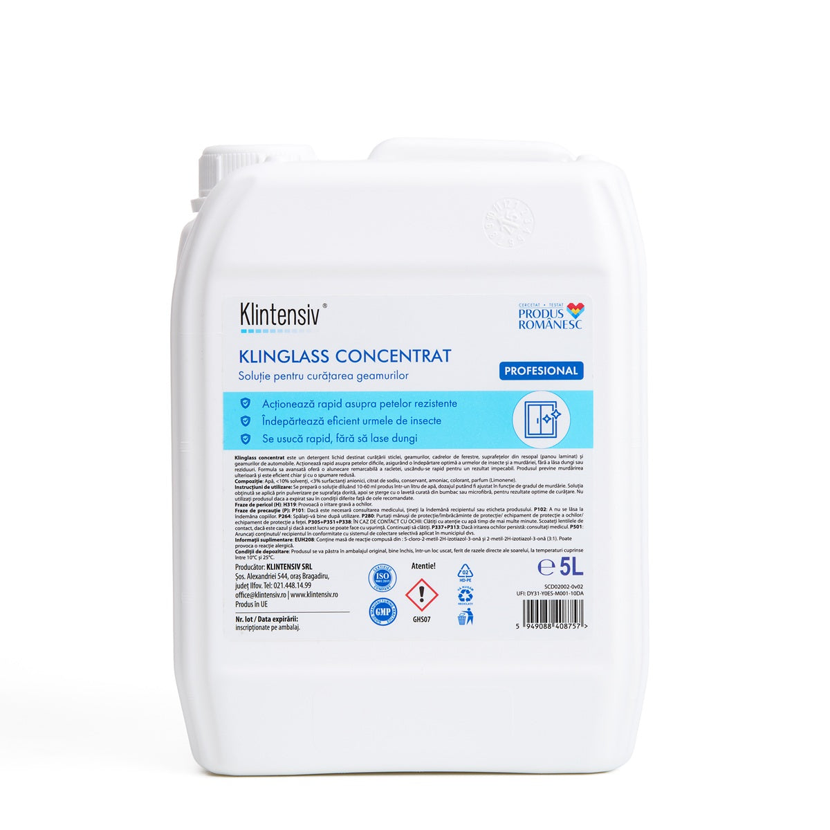 Klinglass Concentrat – Soluție profesională pentru curățarea geamurilor