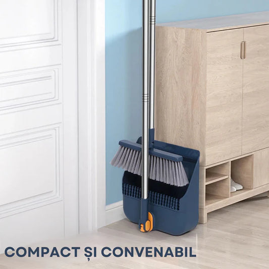 Mătură cu cap rotativ 45° DreamRamp® cu făraș și teu + sistem pliabil