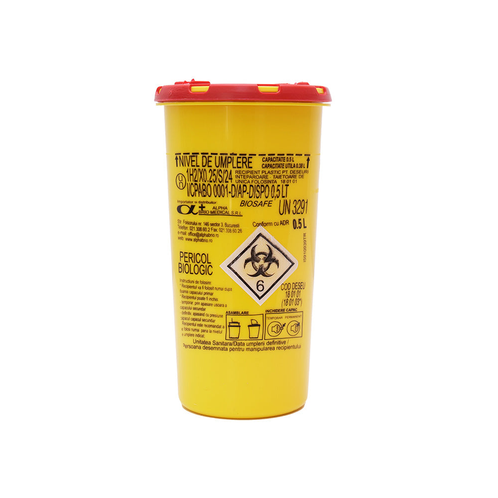 Recipiente pentru înțepătoare și tăietoare – Biosafe Line