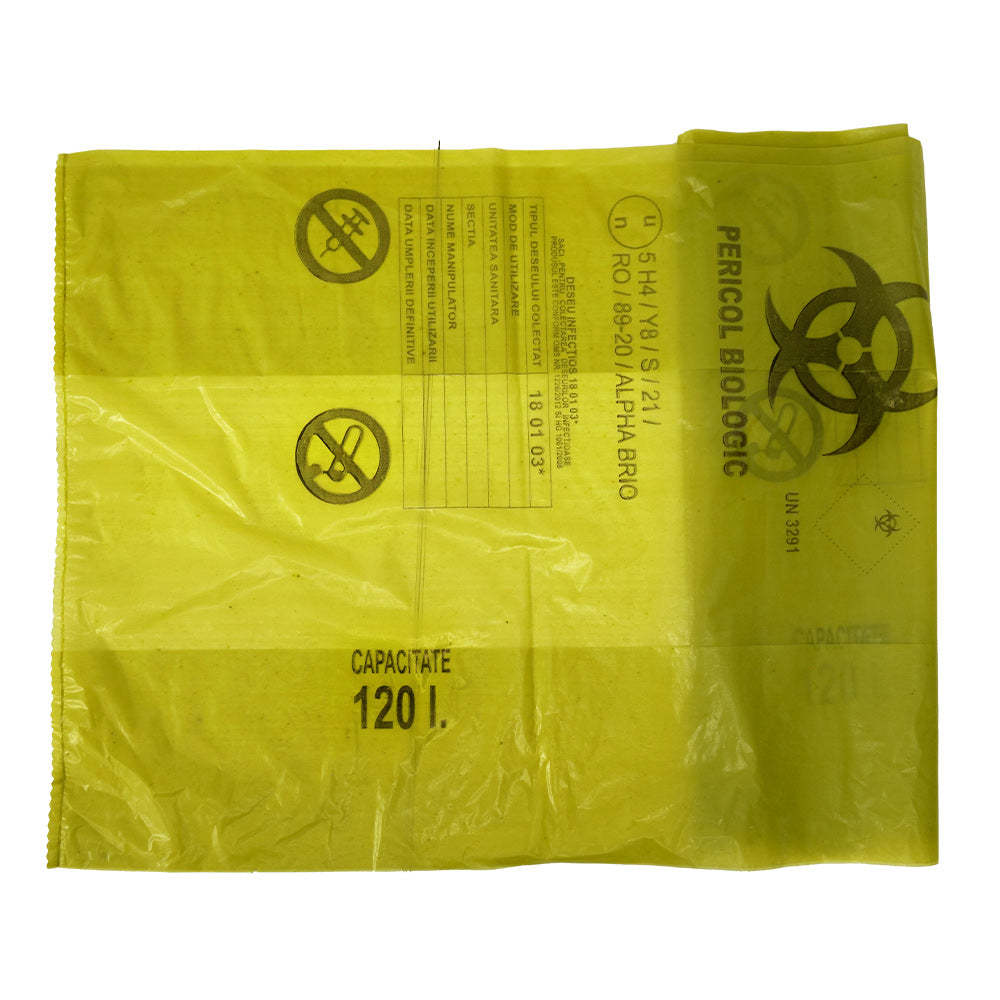 Saci Galbeni Biohazard pentru Deșeuri Infecțioase