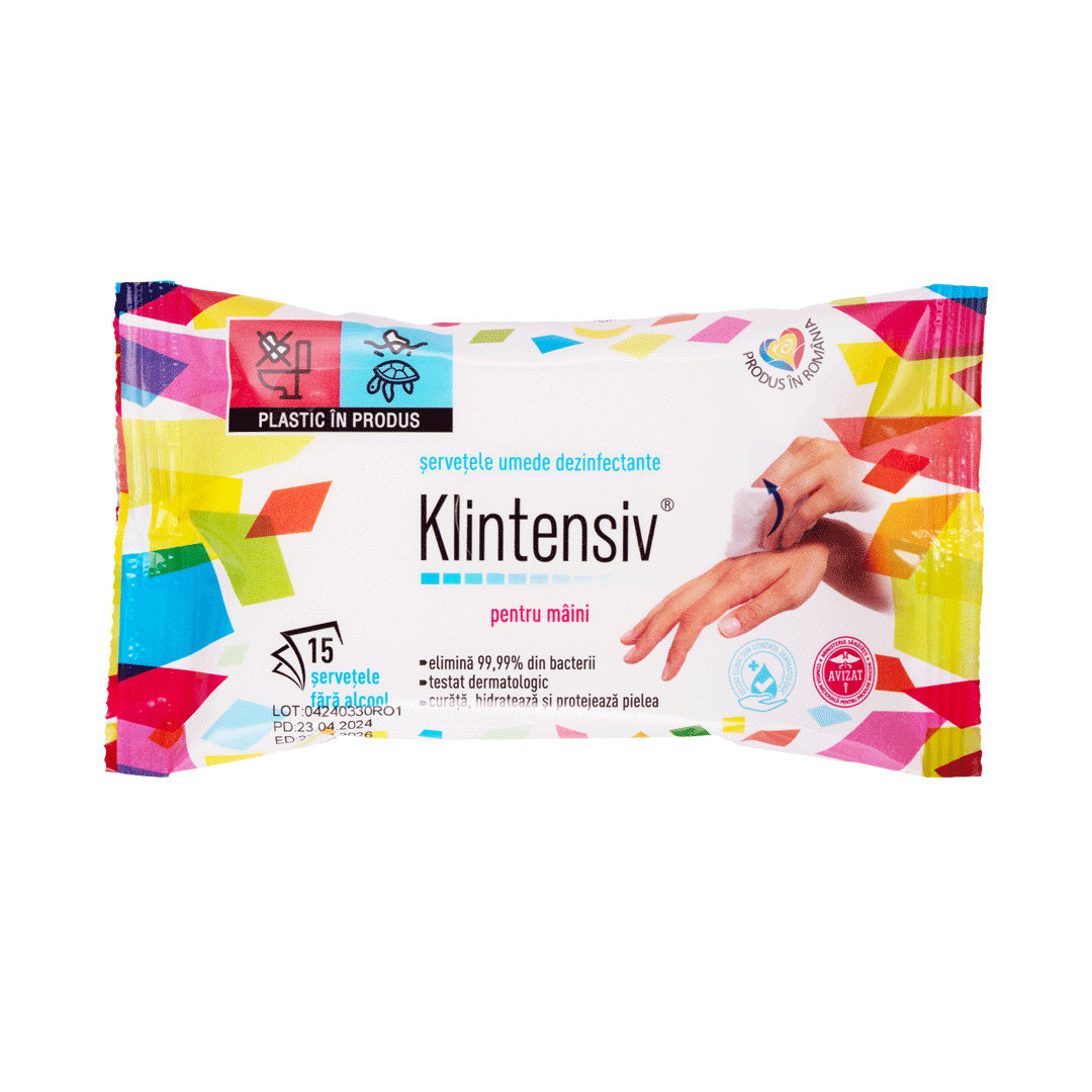 Klintensiv® servetele dezinfectante maini
