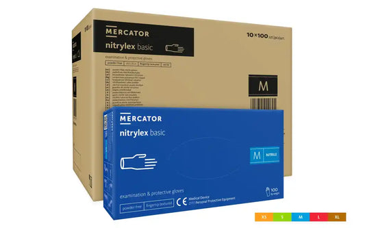 Mănuși nitril Nitrylex Basic albastre fără pudră