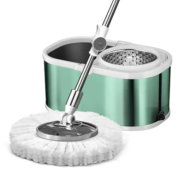 Mop rotativ cu găleată pe roți DreamRamp® din inox antibacterian