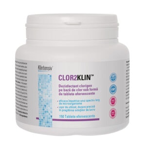 CLOR2KLIN® - Dezinfectant pe baza de clor, tablete efervescente, 150 tablete