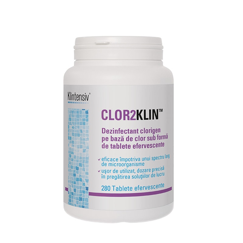 CLOR2KLIN® - Dezinfectant pe baza de clor, tablete efervescente, 280 tablete