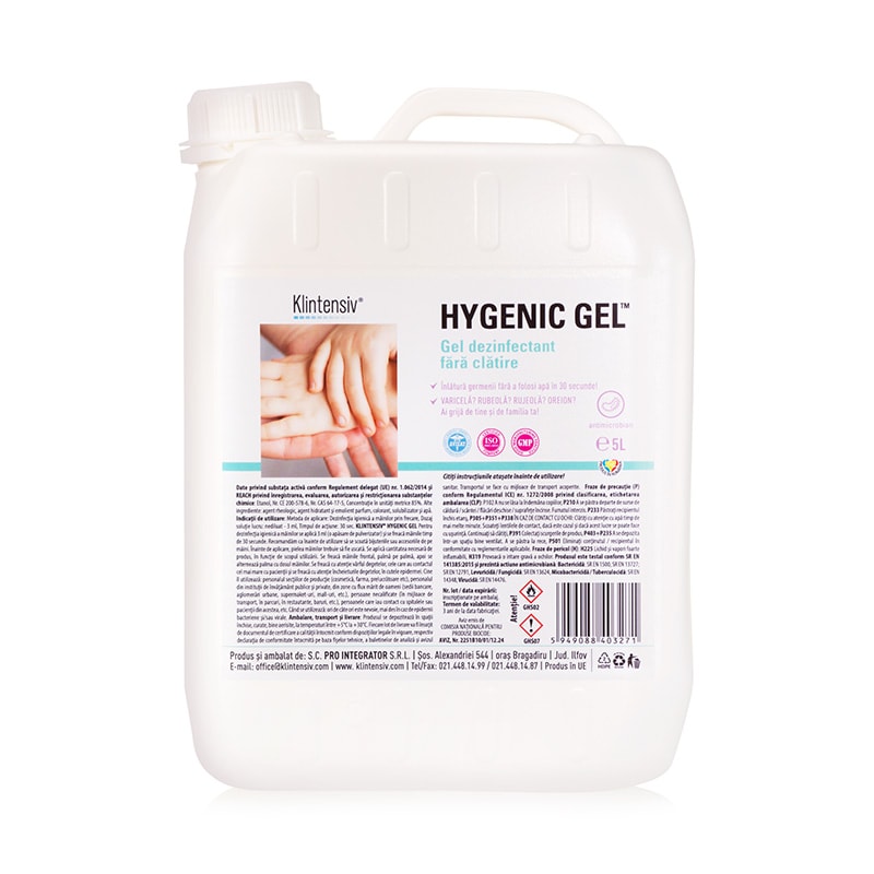 HYGENIC GEL® - Gel dezinfectant fara clatire pentru maini, 5 litri