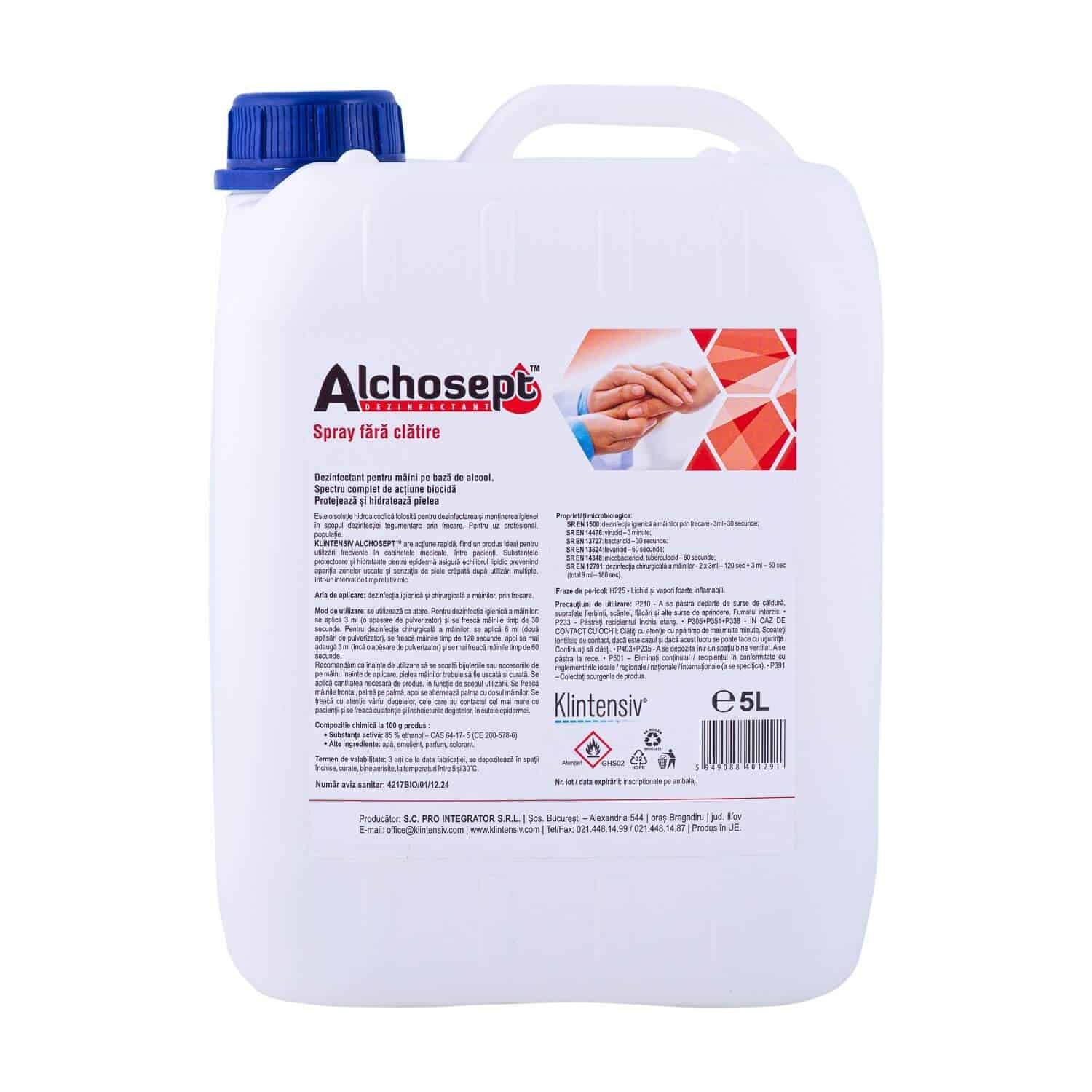 Klintensiv Alchosept® - dezinfectant pentru maini si tegumente, 5 litri (cadou august)