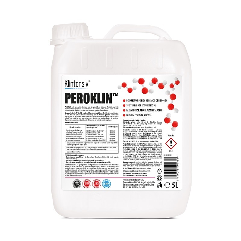 PEROKLIN® – Dezinfectant pe bază de peroxid de hidrogen, 5 litri
