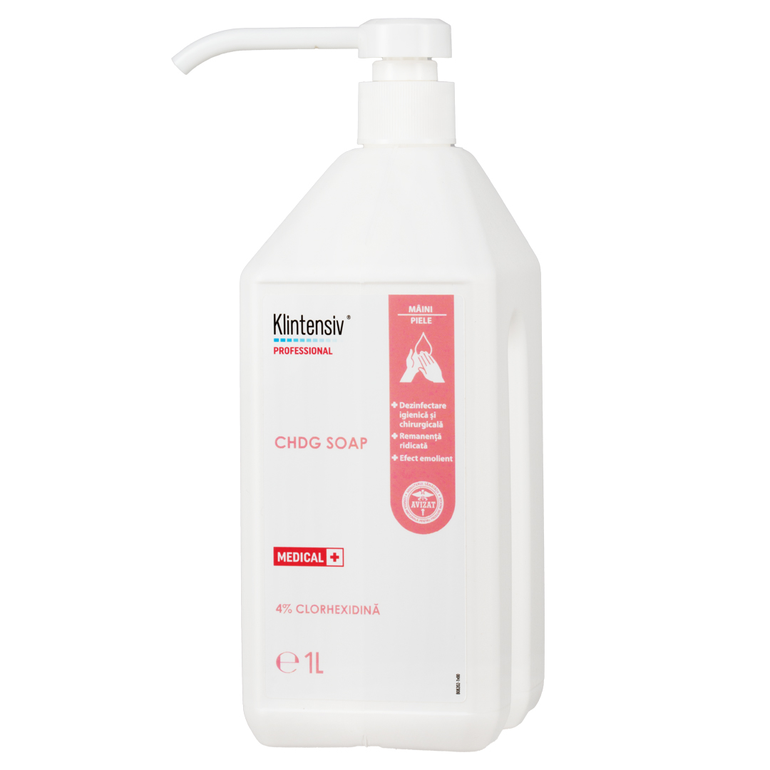 - KLINTENSIV® CHDG Soap 4% clorhexidină, sapun igienic și chirurgical, 1 l