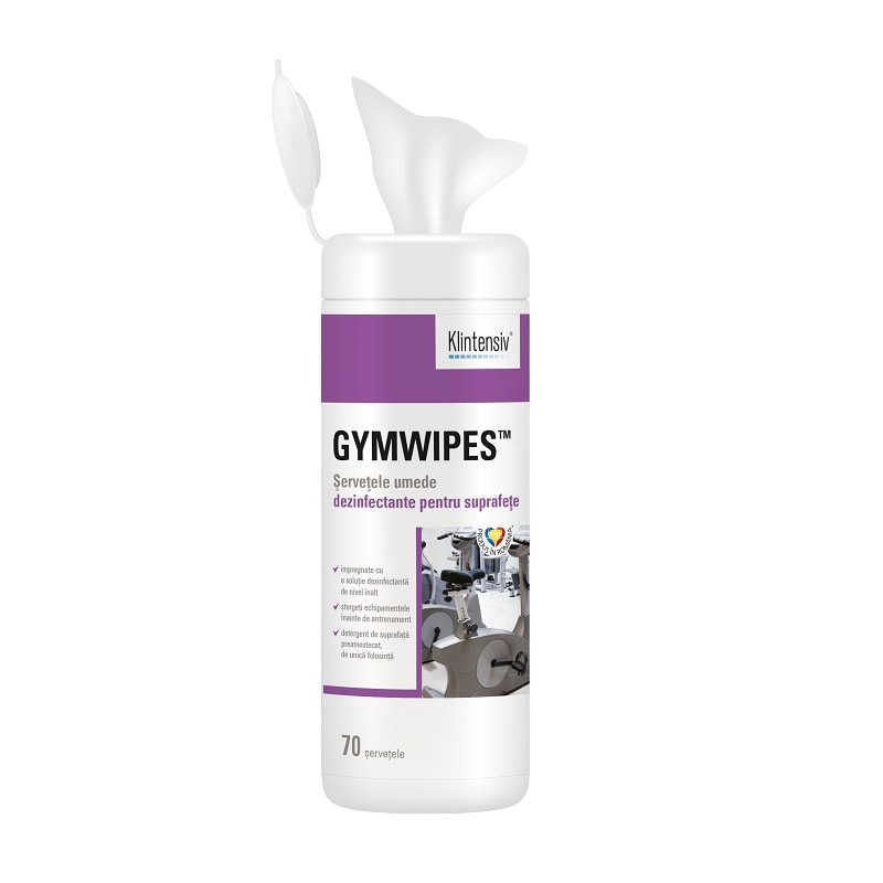 Gymwipes® - servetele umede dezinfectante, tub 70 buc.