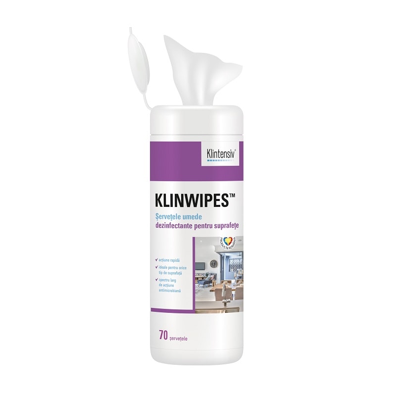 Klinwipes® - servetele umede dezinfectante pentru suprafete, tub 70 buc.