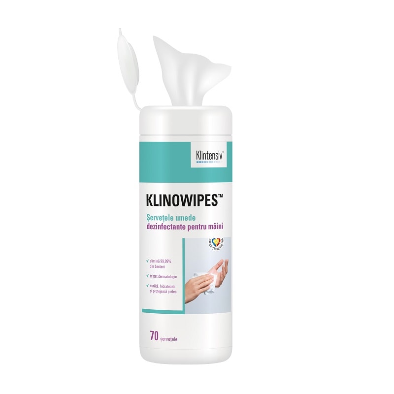 Klinowipes® - servetele dezinfectante pentru maini, tub 70 buc.