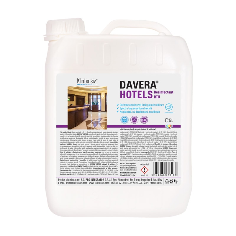 Davera® hotels - dezinfectant rtu, 5 litri