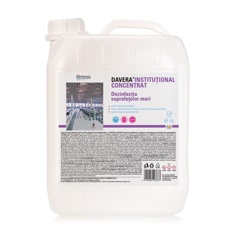 Davera® institutional concentrat - dezinfectant suprafete mari, 5 litri