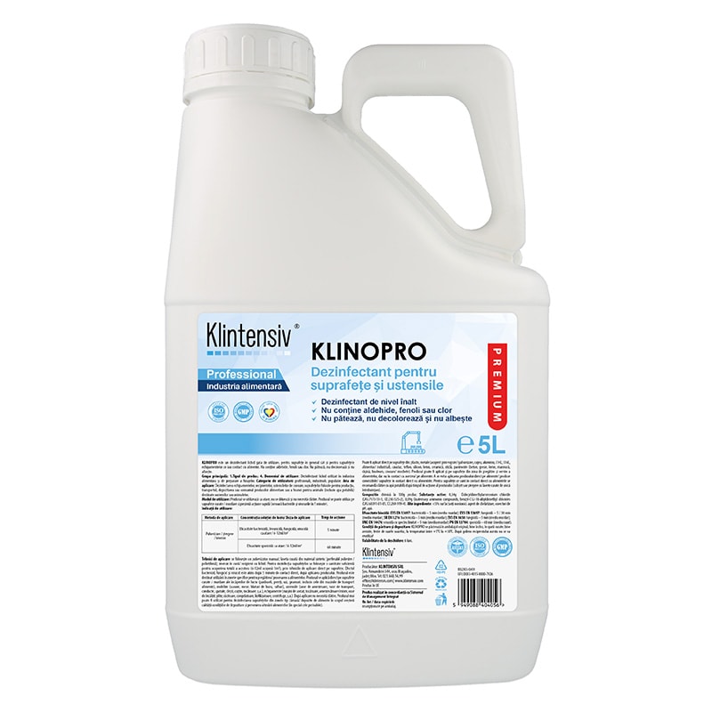KLINOPRO - dezinfectant pentru suprafete si ustensile, 5 litri