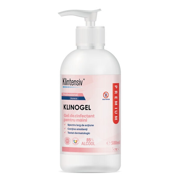 - KLINOGEL, gel dezinfectant PROFESIONAL pentru mâini, 500 ml