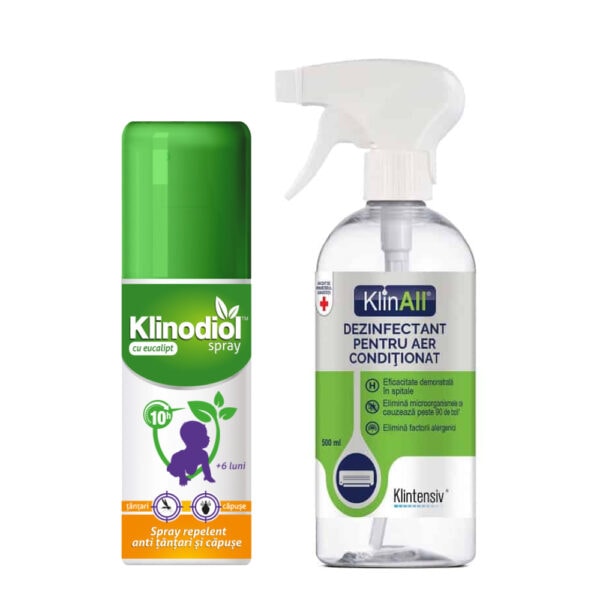 - Pachet Klinodiol copii + Klinall Dezinfectant pentru aer conditionat, 0.5l