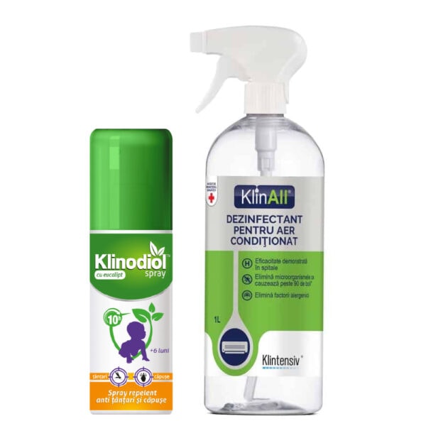 - Pachet Klinodiol copii + Klinall Dezinfectant pentru aer conditionat, 1 litru